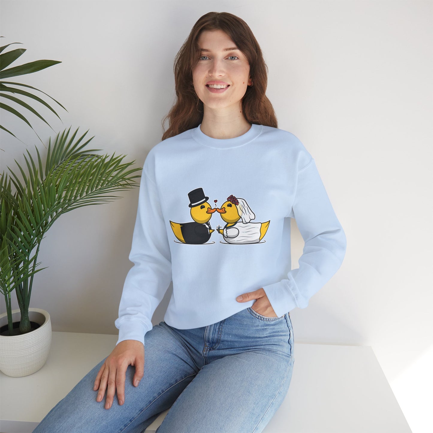 Unisex Heavy Blend™ Crewneck Sweatshirt (Wedding Ducks)