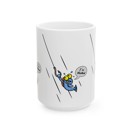 Ceramic Mug, 11oz, 15oz (Fishing Hooked)
