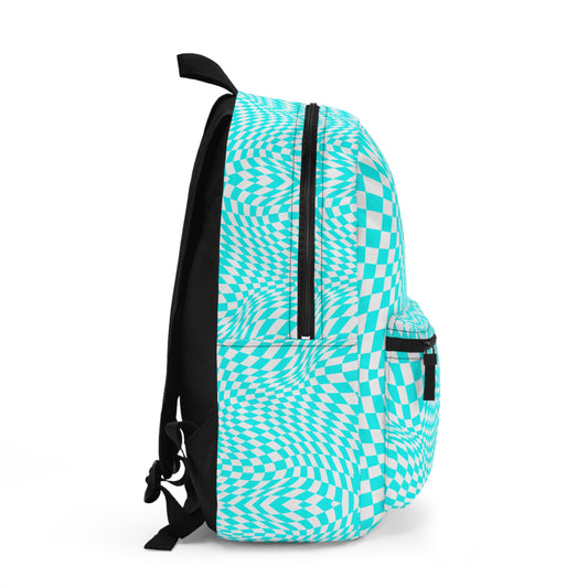 Backpack School Bag (Turquoise pixels)