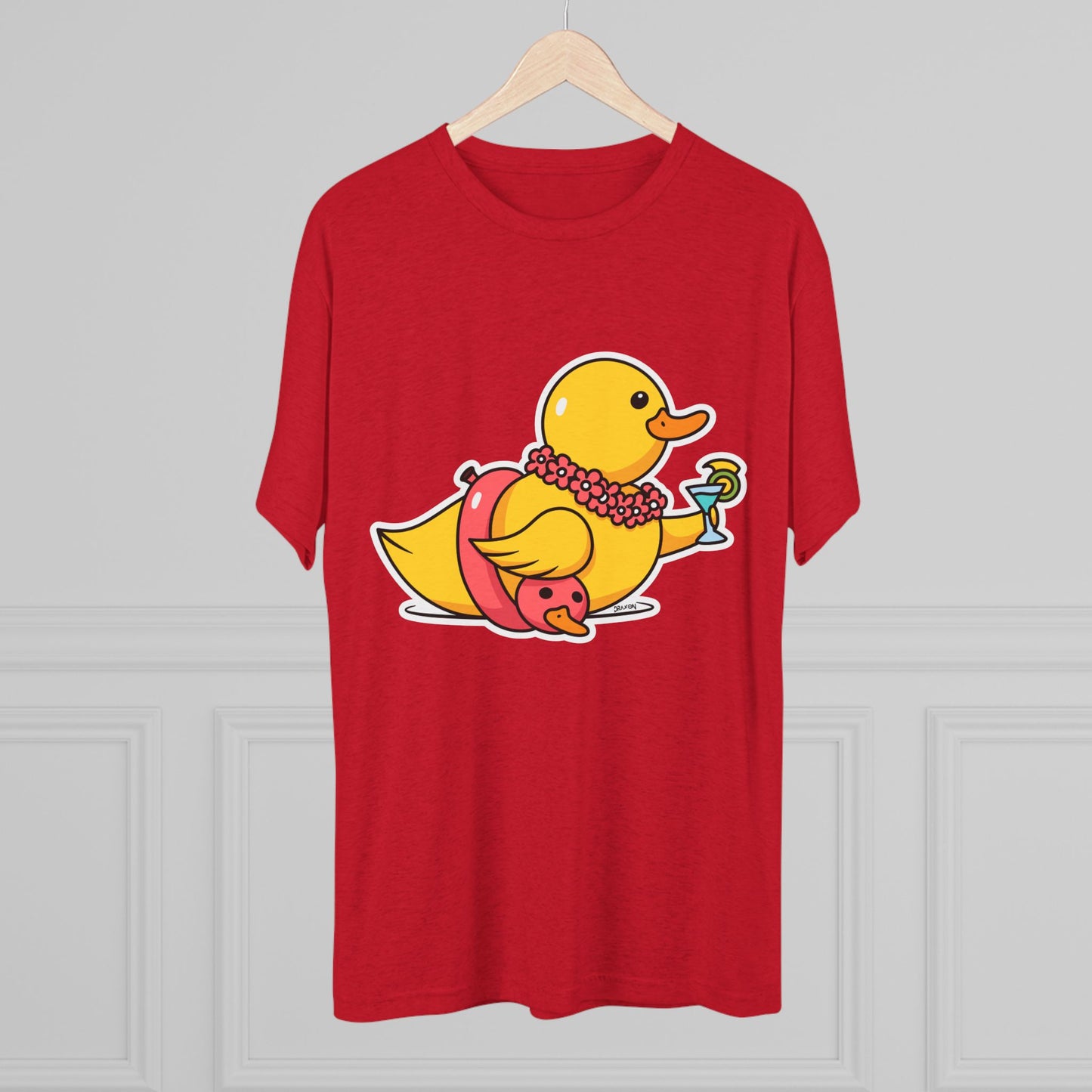 Unisex Tri-Blend Crew Tee (Tropical Duck)