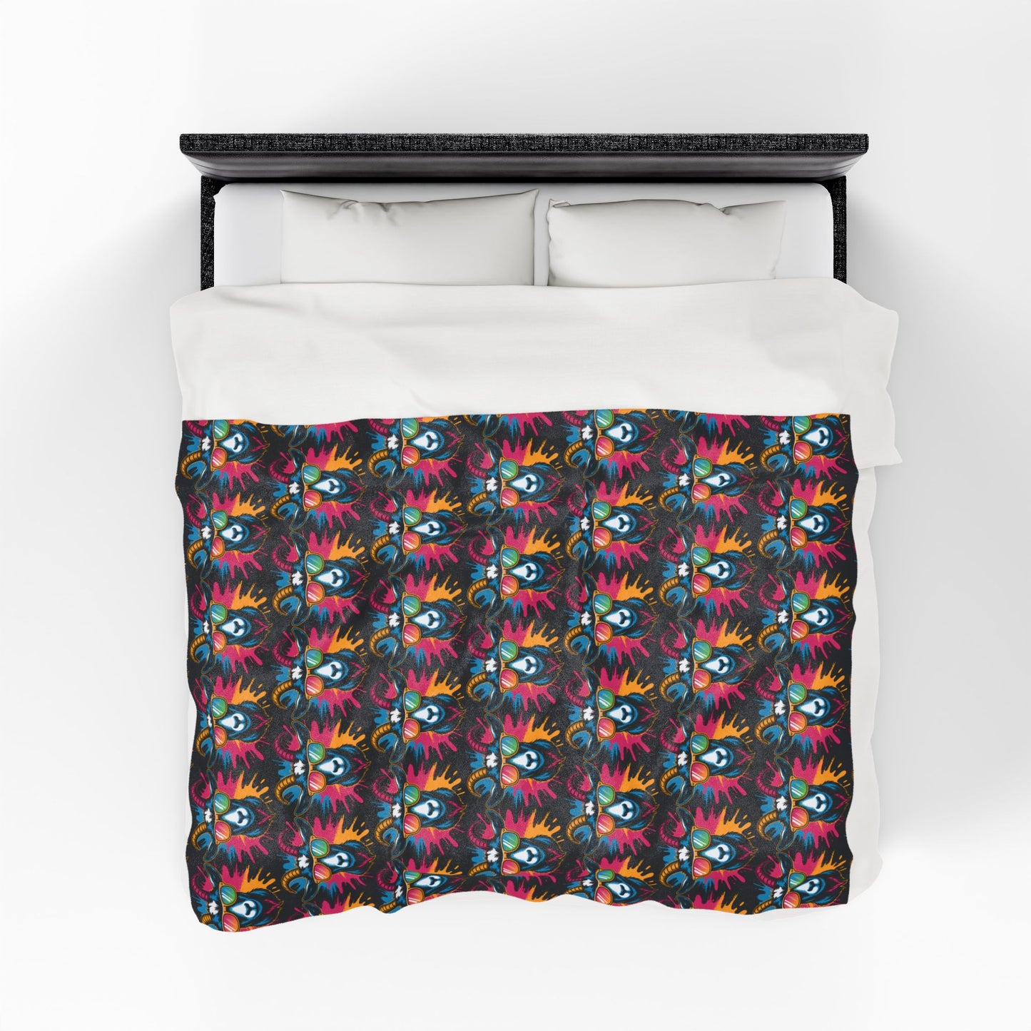 Velveteen Plush Blanket (Colorful Goat)