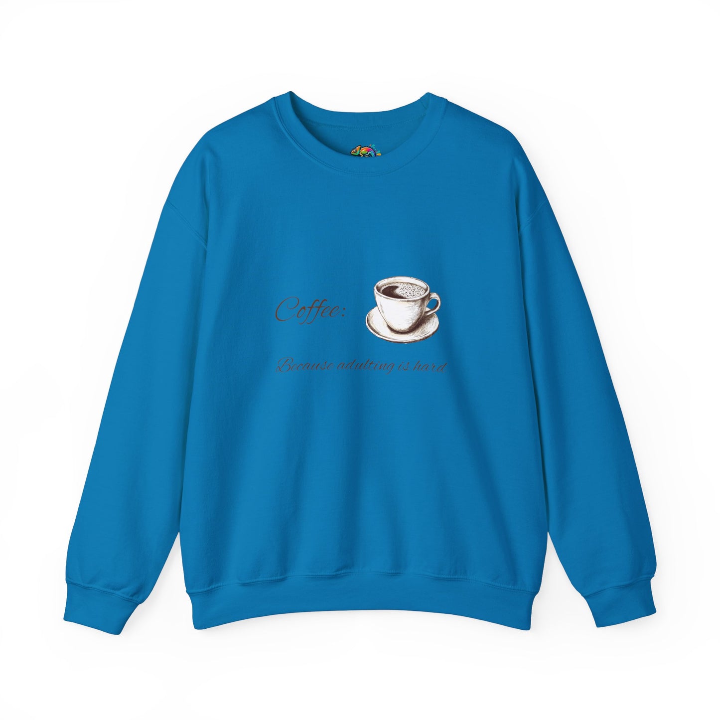 Unisex Heavy Blend™ Crewneck Sweatshirt (Coffee, Adulting is hard)