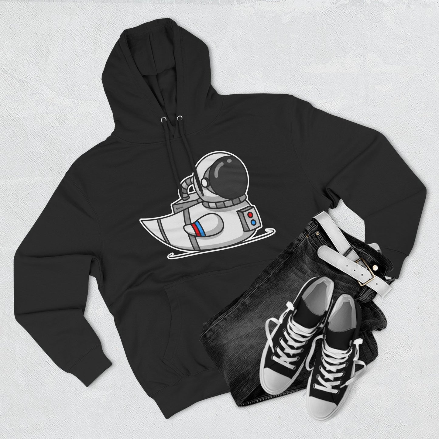Three-Panel Fleece Hoodie (Astronaut Duck)
