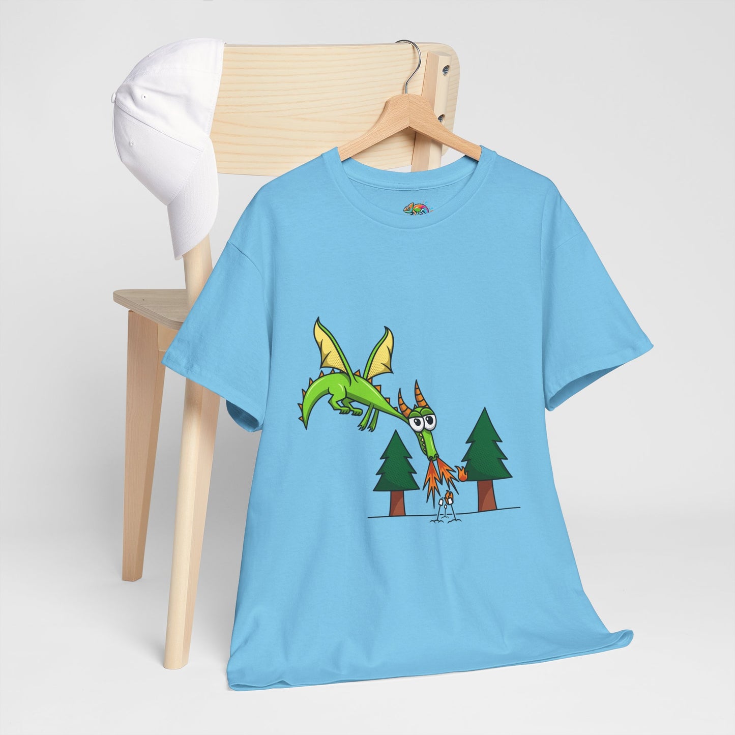Unisex Heavy Cotton Tee (Flaming Dragon)
