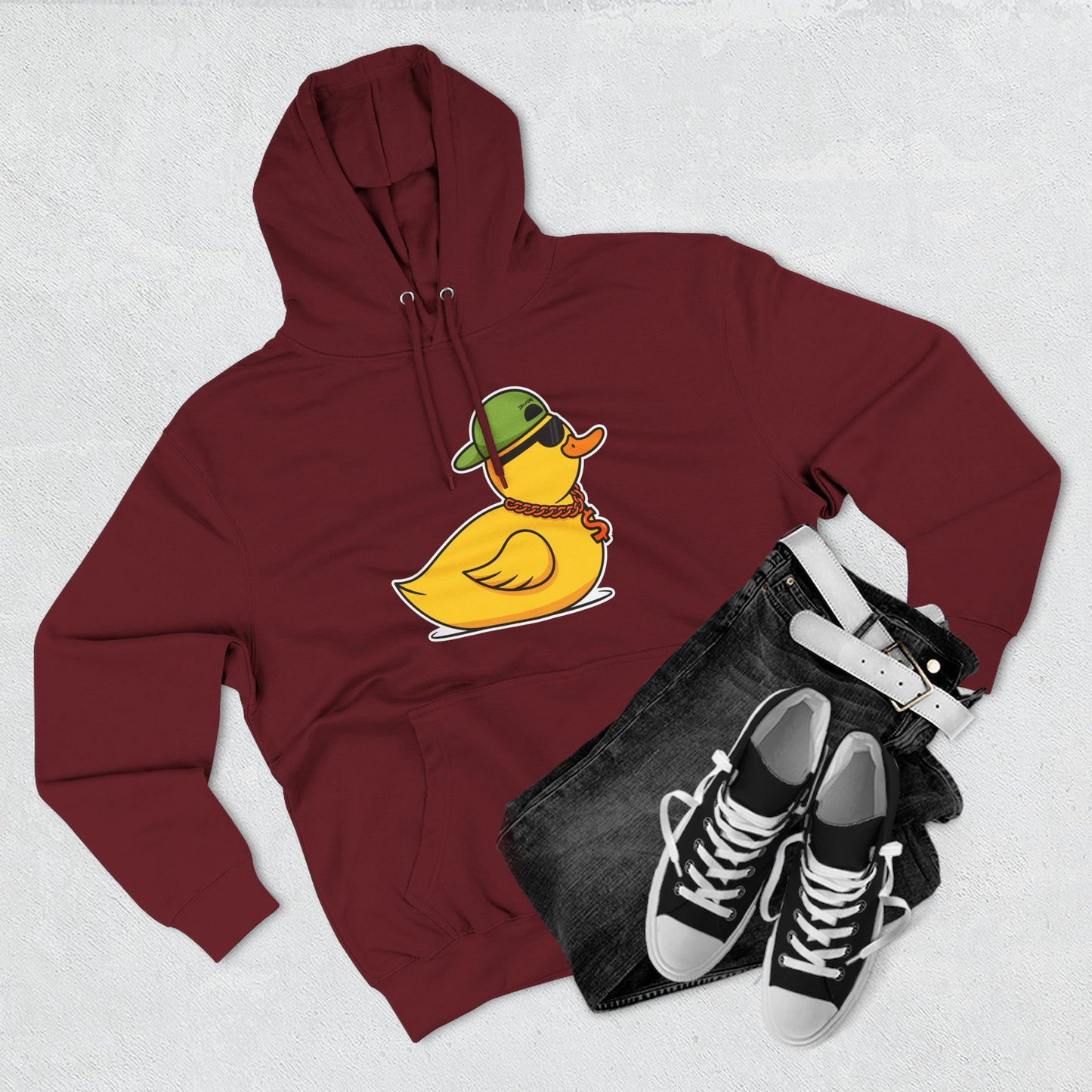 Three-Panel Fleece Hoodie (Gangster Duck)