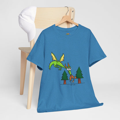 Unisex Heavy Cotton Tee (Flaming Dragon)