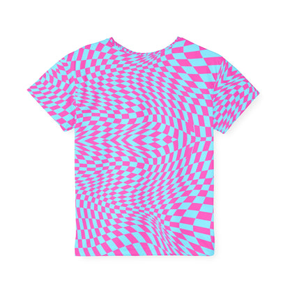 Kids Sports Jersey (Aqua-Pink Pixels)