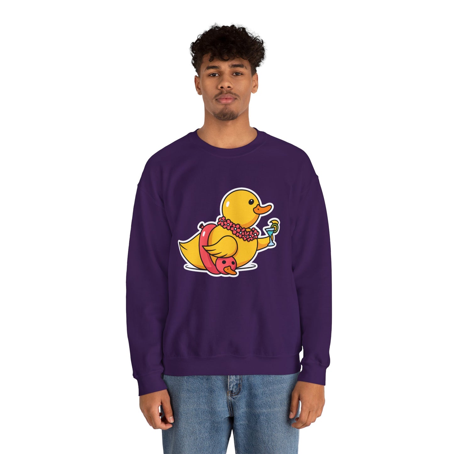 Unisex Heavy Blend™ Crewneck Sweatshirt (Tropical Duck)
