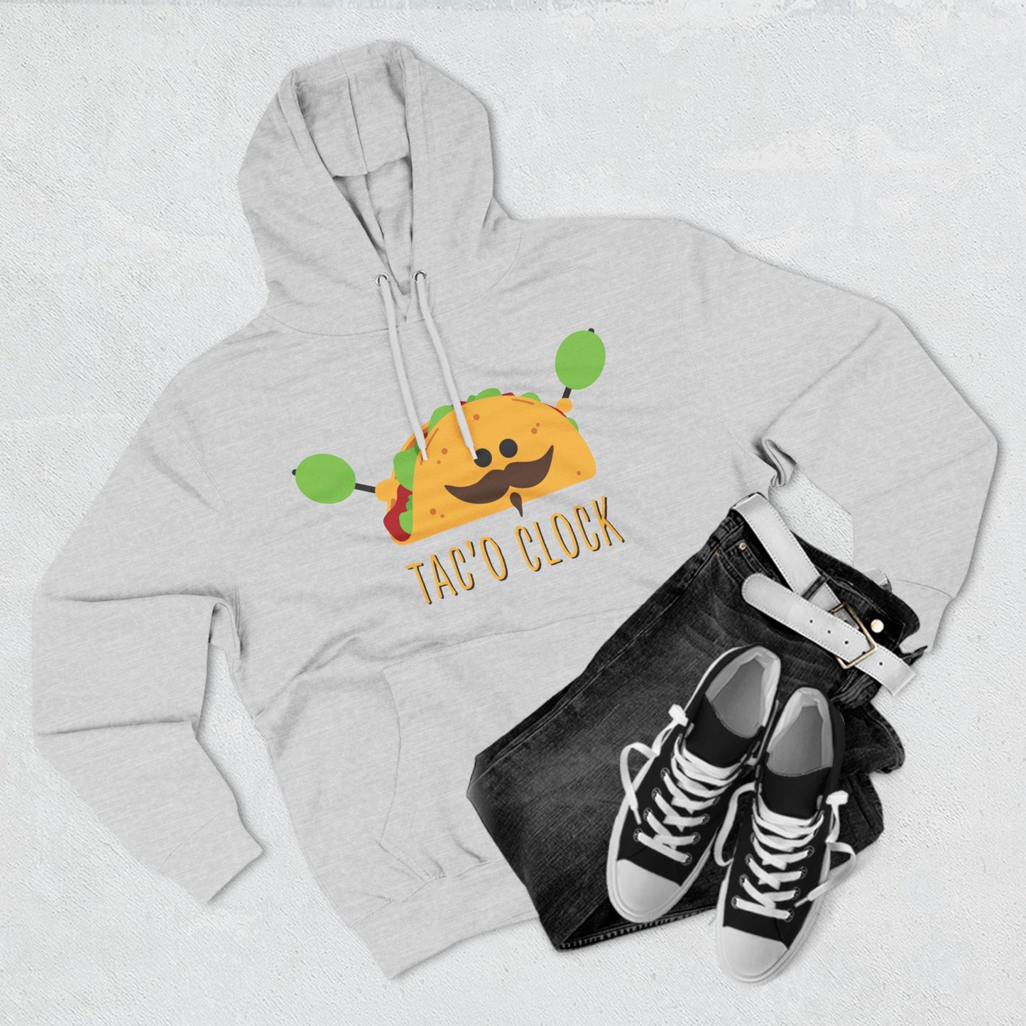 Three-Panel Fleece Hoodie (Tac'O Clock)