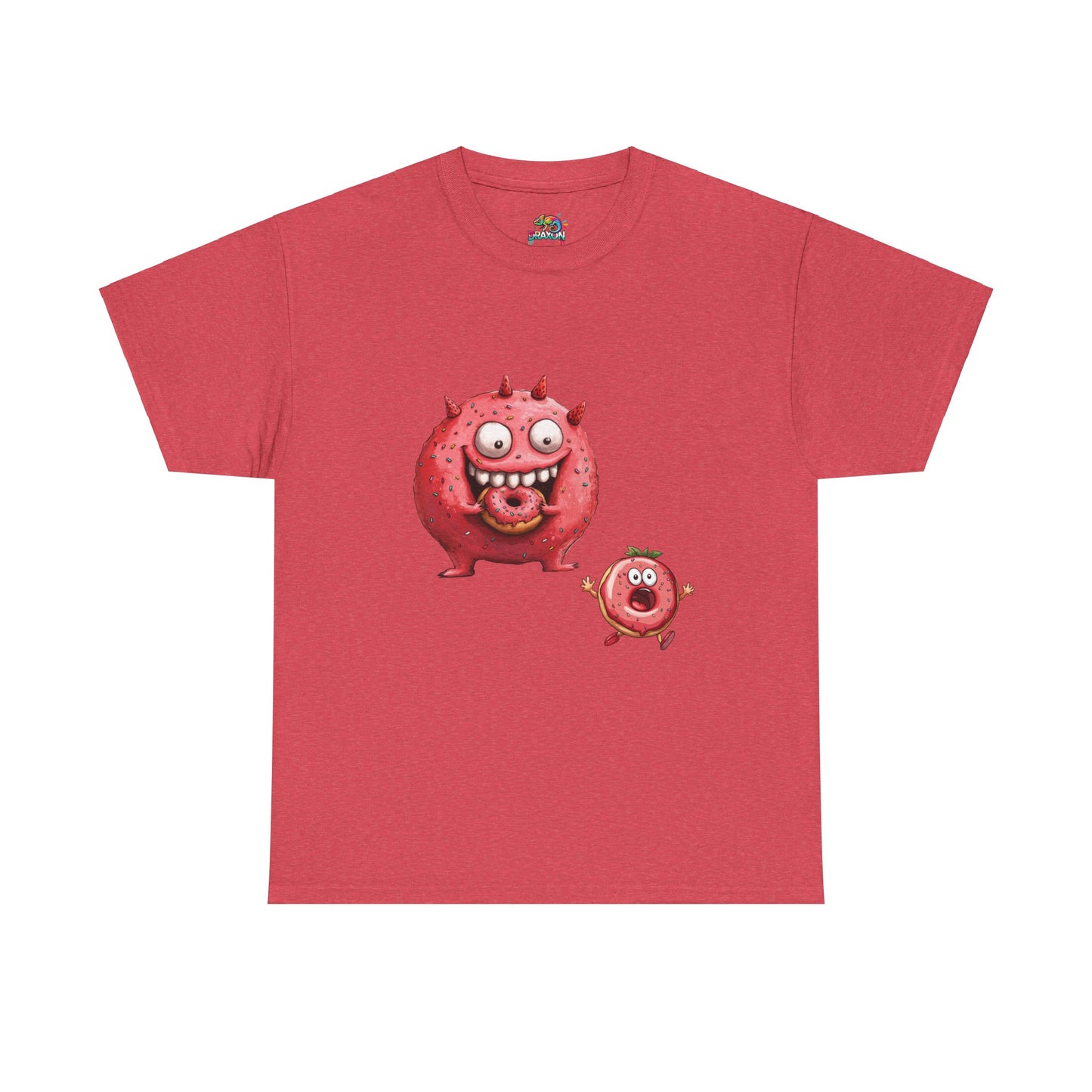 Unisex Heavy Cotton Tee (Donut Monster eating Donut)