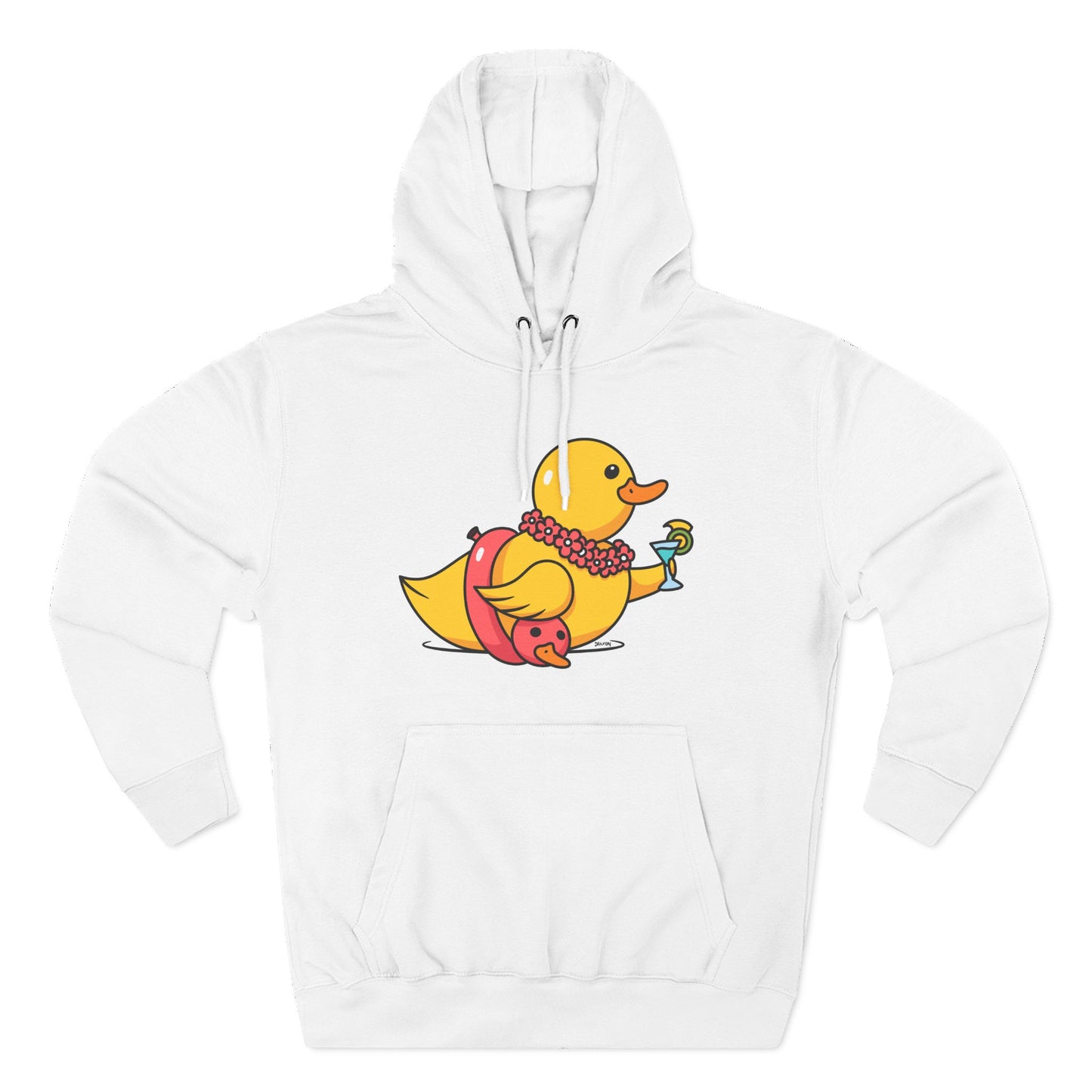 Three-Panel Fleece Hoodie (Tropical Duck)