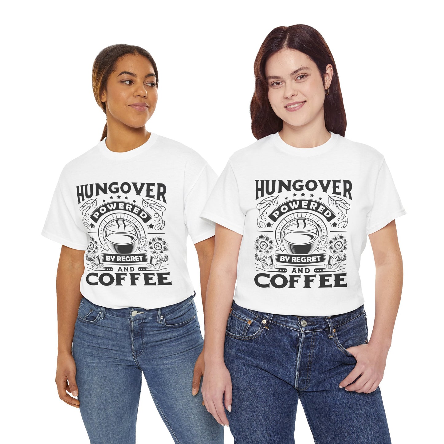 Unisex Heavy Cotton Tee (Hungover - Powered by Coffee)