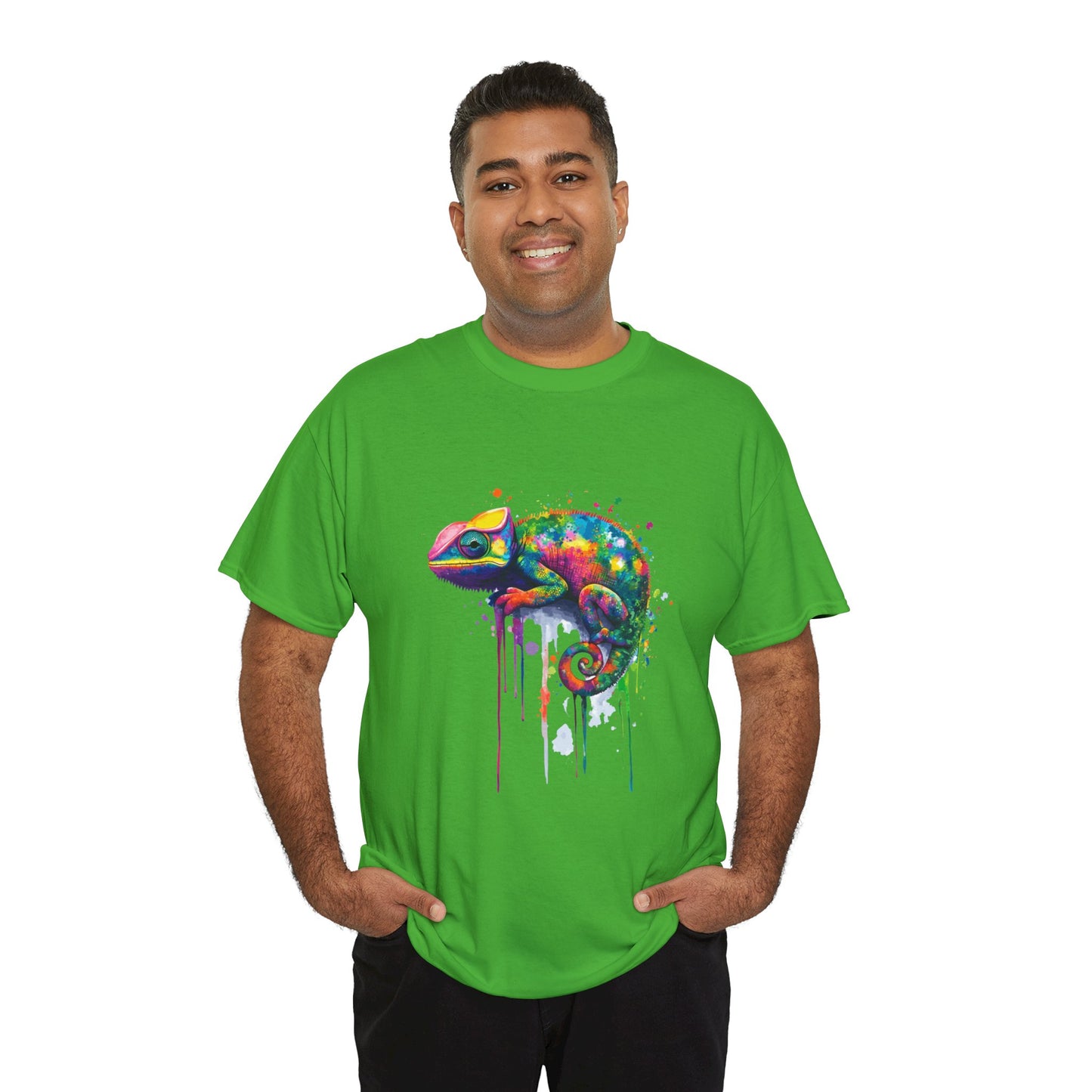 Unisex Heavy Cotton Tee (Realistic Chameleon)