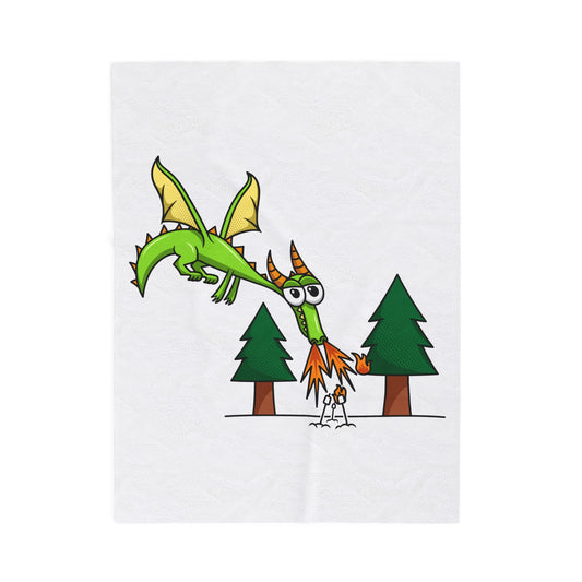 Velveteen Plush Blanket (Flaming Dragon)
