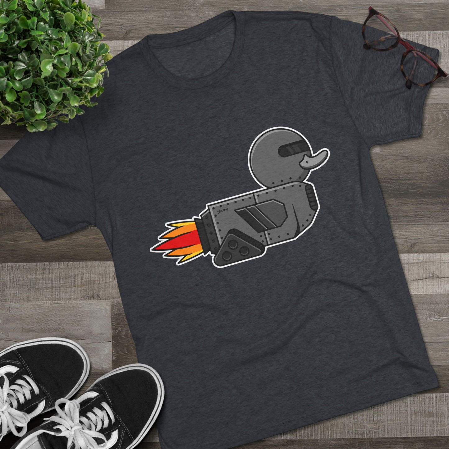 Unisex Tri-Blend Crew Tee (Robot Duck)
