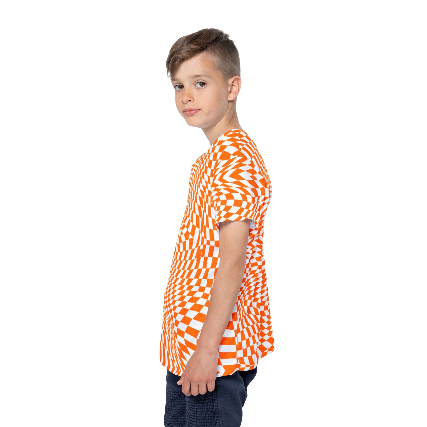 Kids Sports Jersey (Orange Pixels)