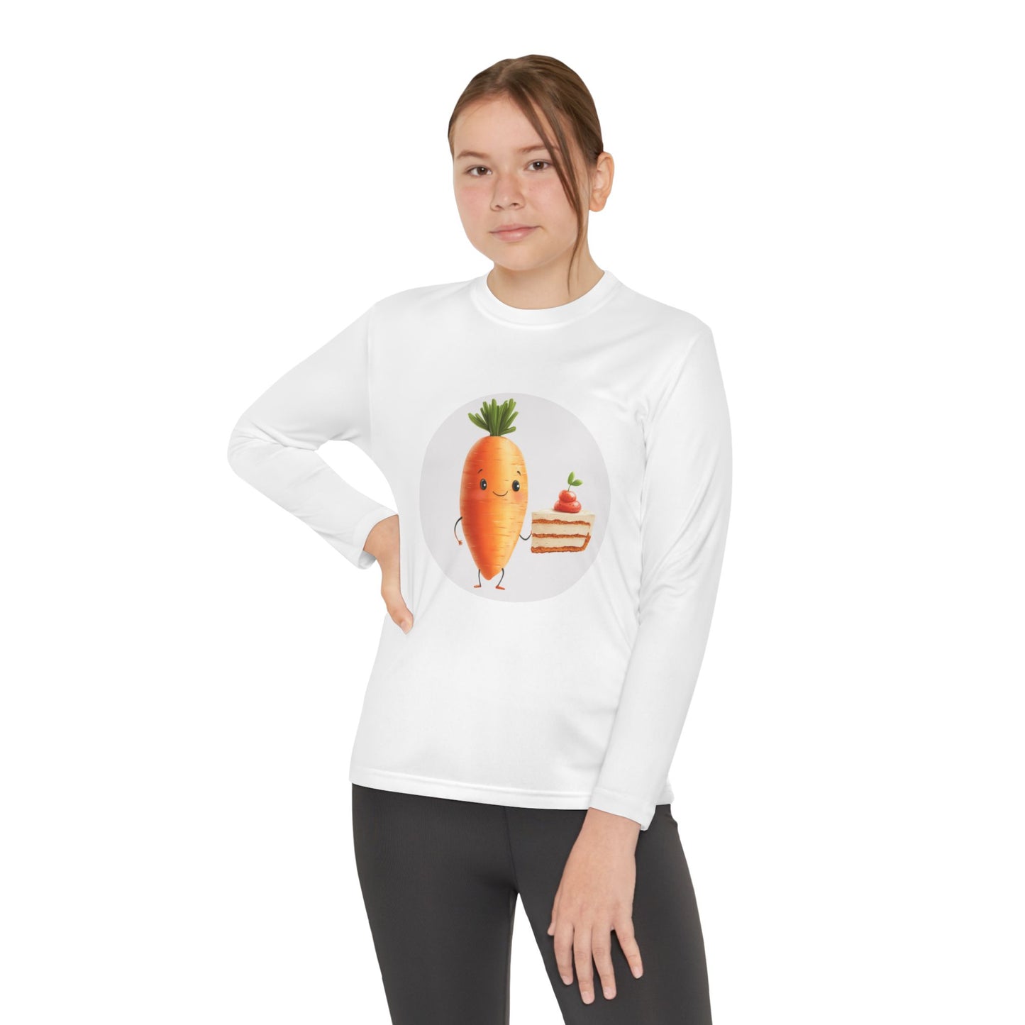 Youth Long Sleeve Competitor Tee (Carrot Cake)