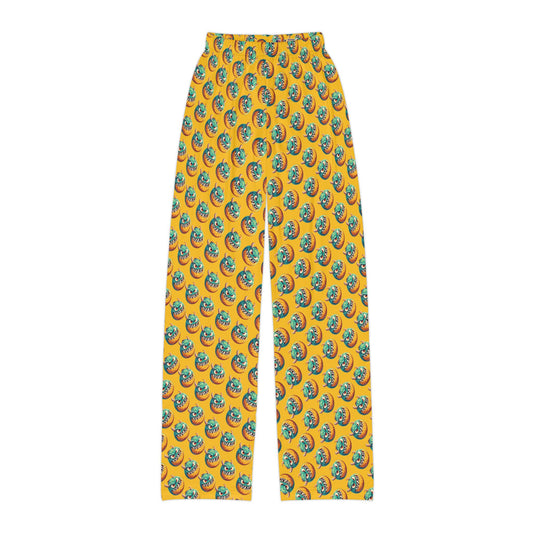 Kids Lounge Pants -AOP Yellow (Green Monster 1)