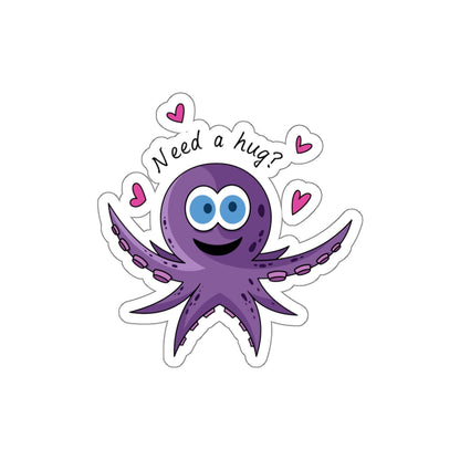 Die-Cut Stickers | Vibrant Art for Personalization (Octopus Hug)