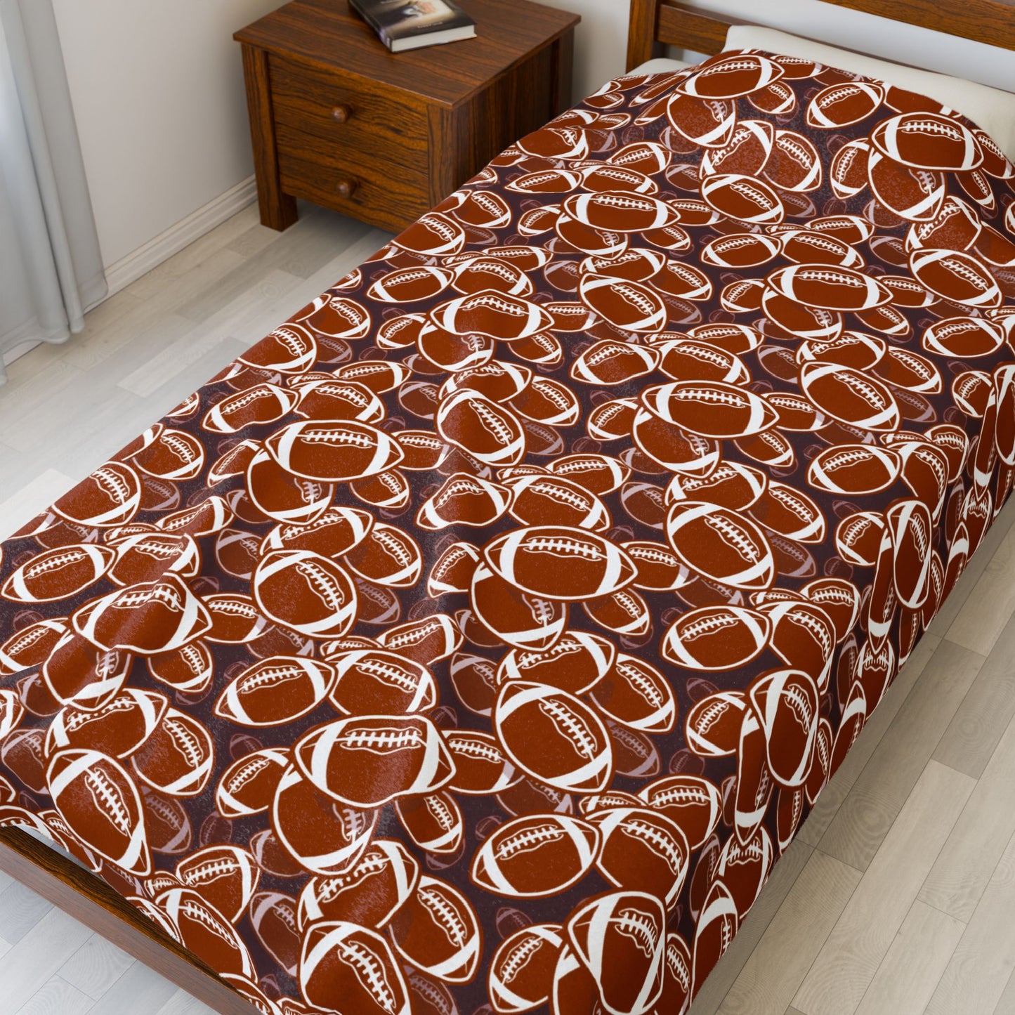 Velveteen Plush Blanket (Football)