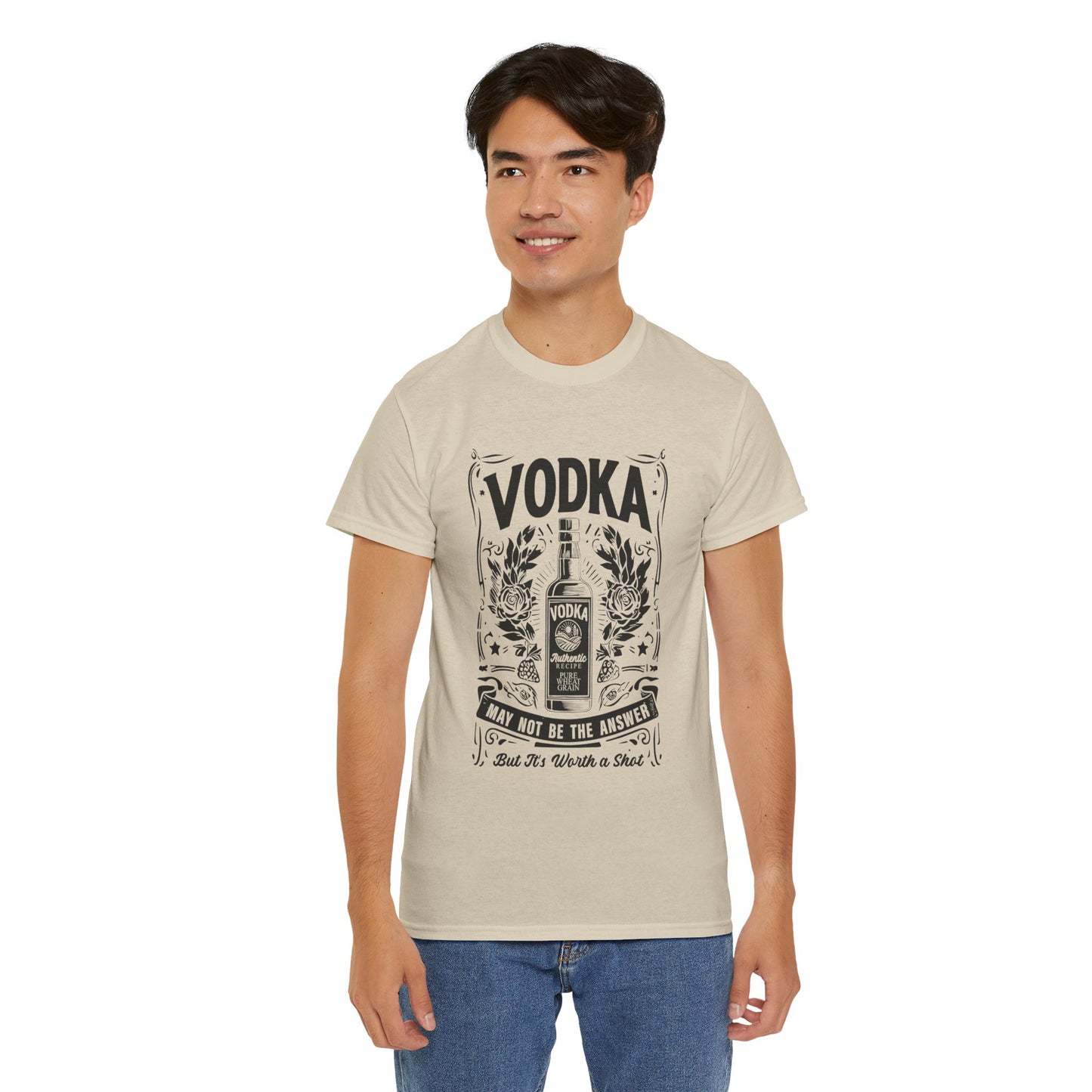 Unisex Heavy Cotton Tee (Vodka - Worth a Shot)