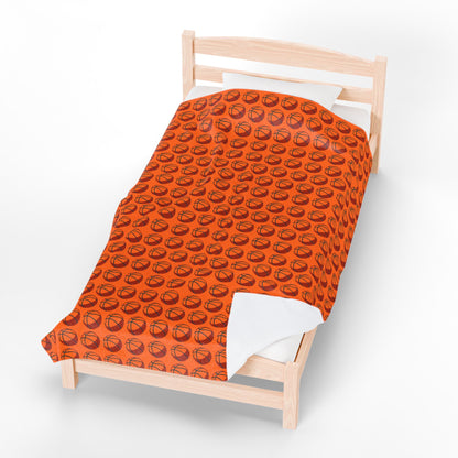 Velveteen Plush Blanket (Basketball)