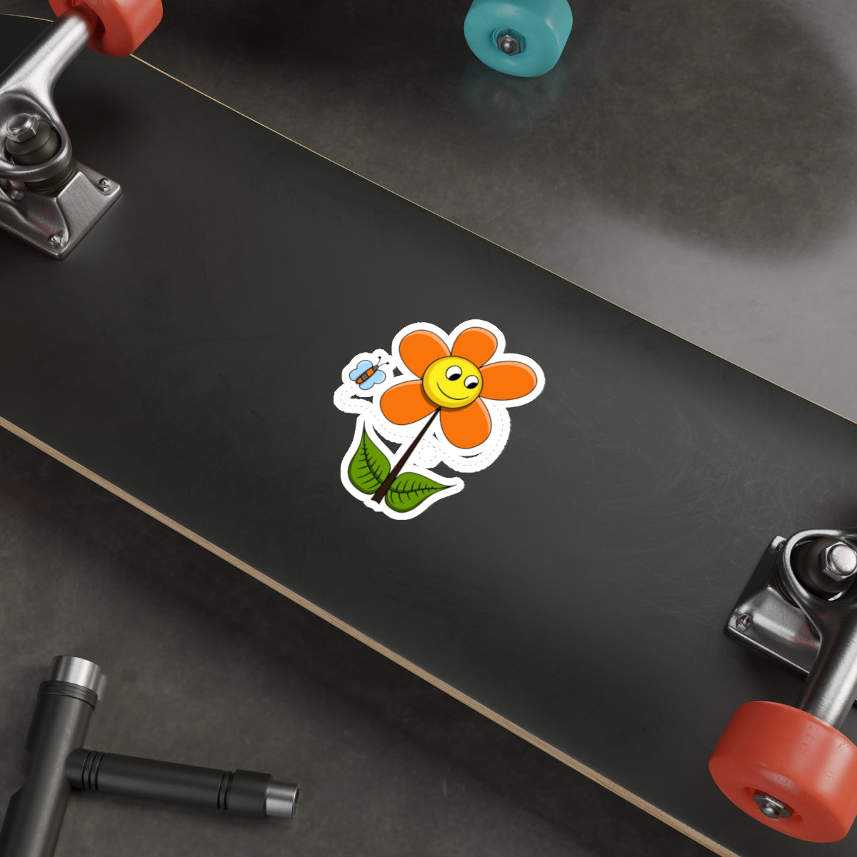 Die-Cut Stickers | Vibrant Art for Personalization (Flower & Butterfly with face)