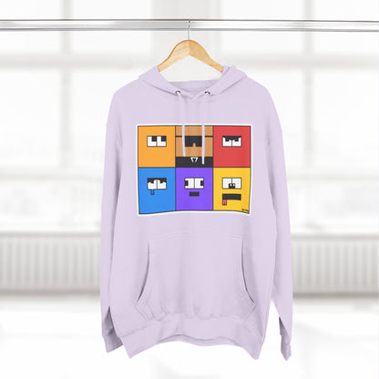Three-Panel Fleece Hoodie (Emotion Blocks)
