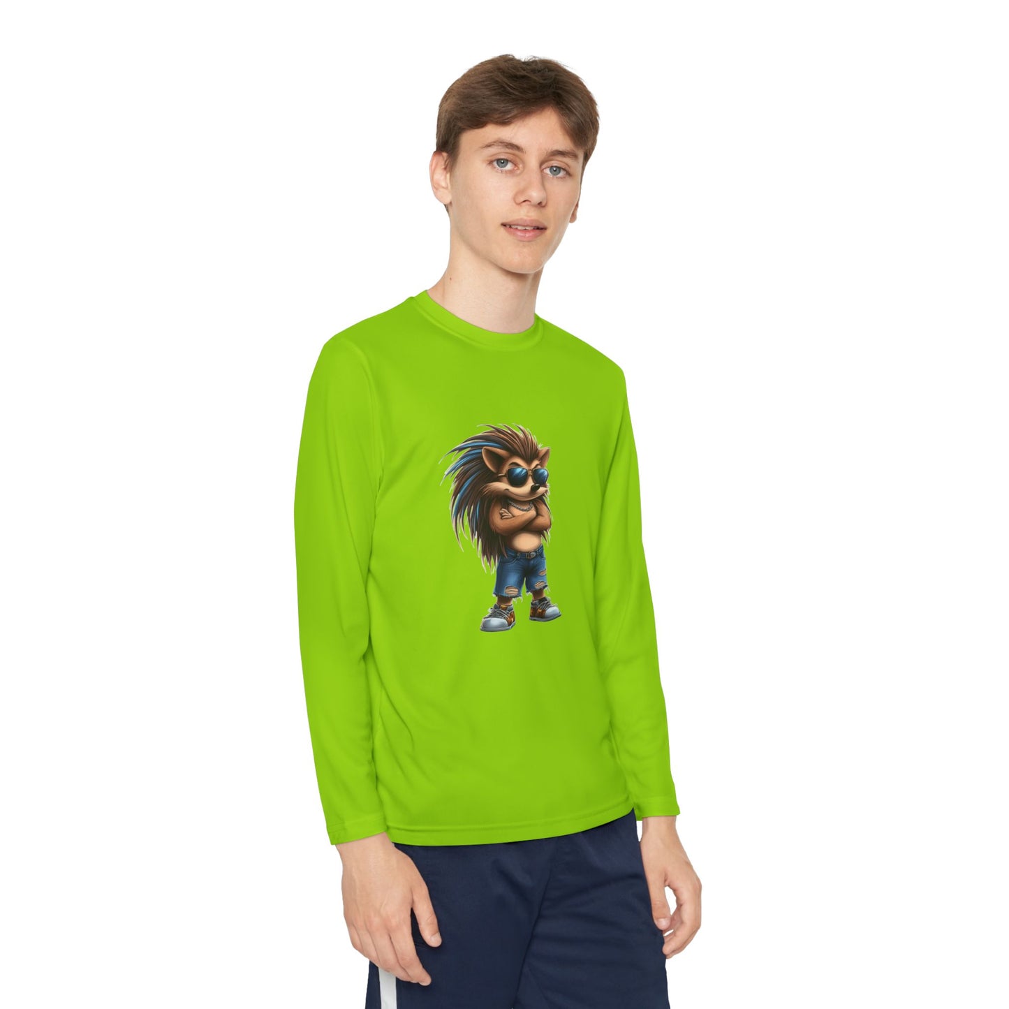 Youth Long Sleeve Competitor Tee (Cool Hedgehog)