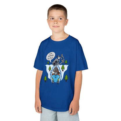 Kids Heavy Cotton T-Shirt (I'm not made for this - Snowmobiler)