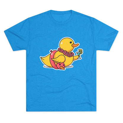 Unisex Tri-Blend Crew Tee (Tropical Duck)