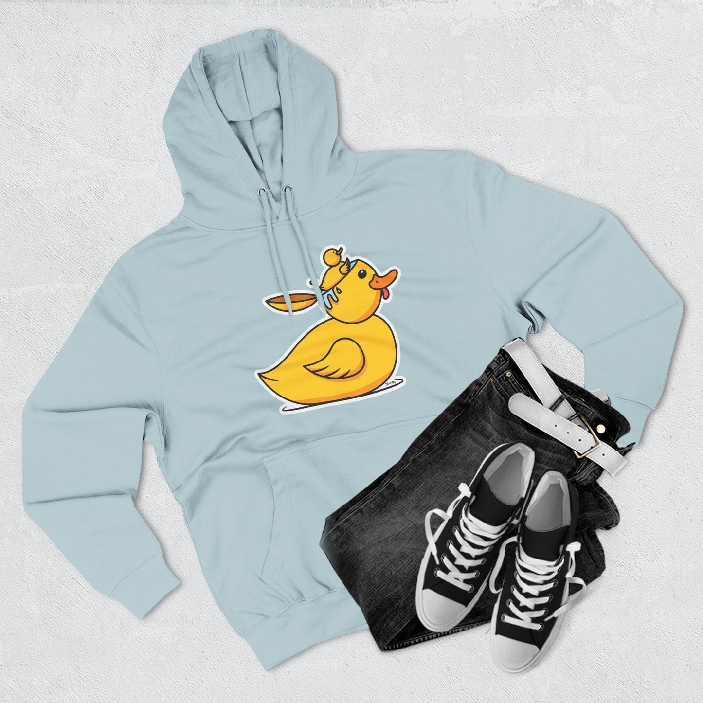 Three-Panel Fleece Hoodie (Duck Bird Brain)