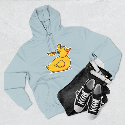 Three-Panel Fleece Hoodie (Duck Bird Brain)