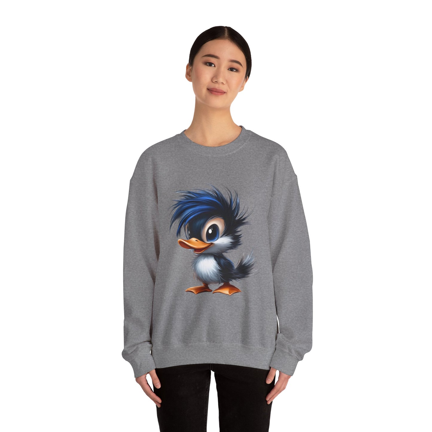 Unisex Heavy Blend™ Crewneck Sweatshirt (Blue Hair Duck)