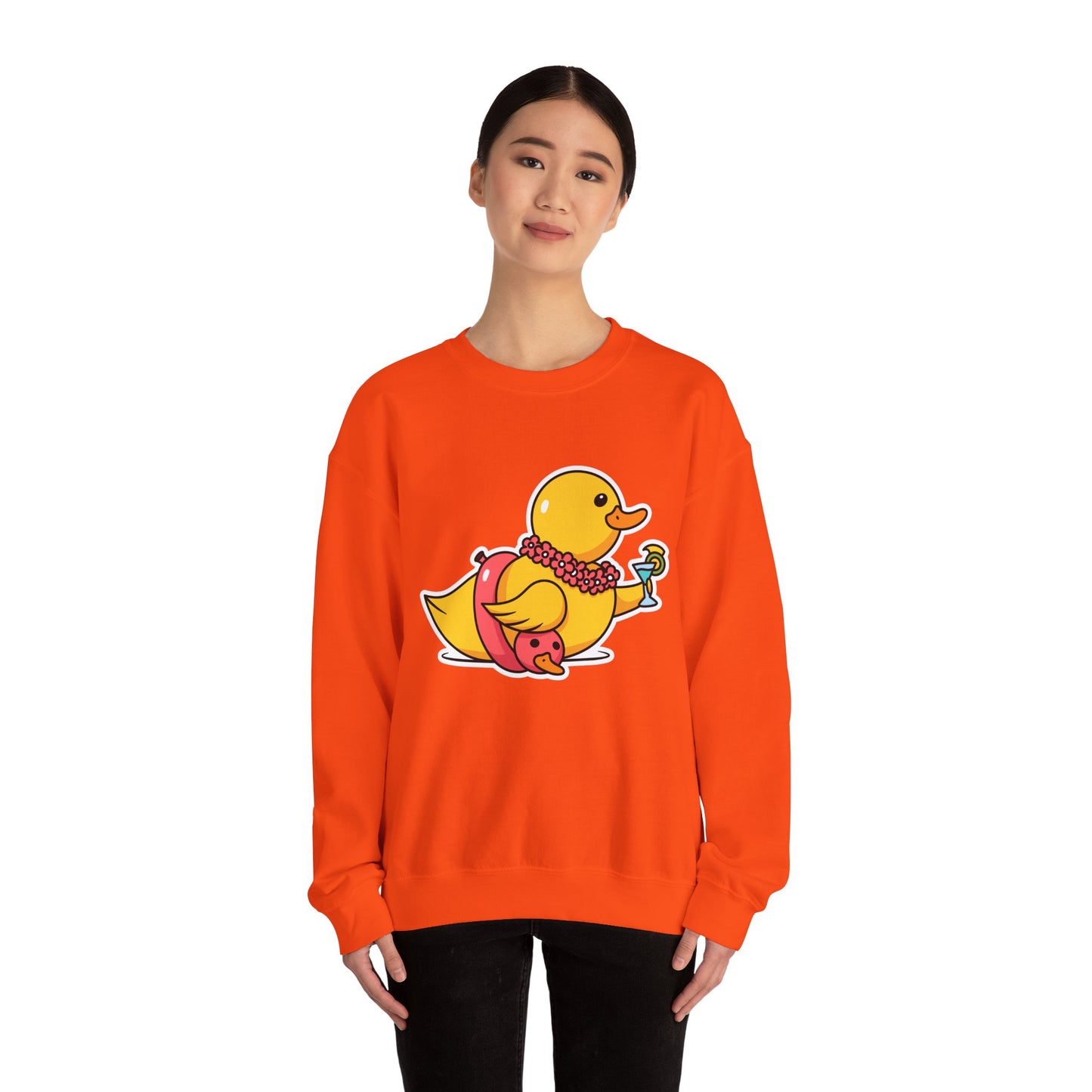 Unisex Heavy Blend™ Crewneck Sweatshirt (Tropical Duck)