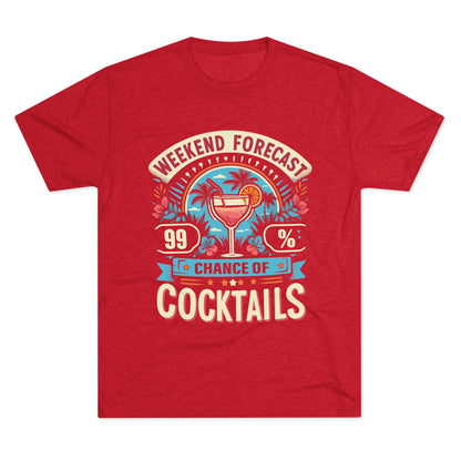 Unisex Tri-Blend Crew Tee (99% Chance of Cocktails)