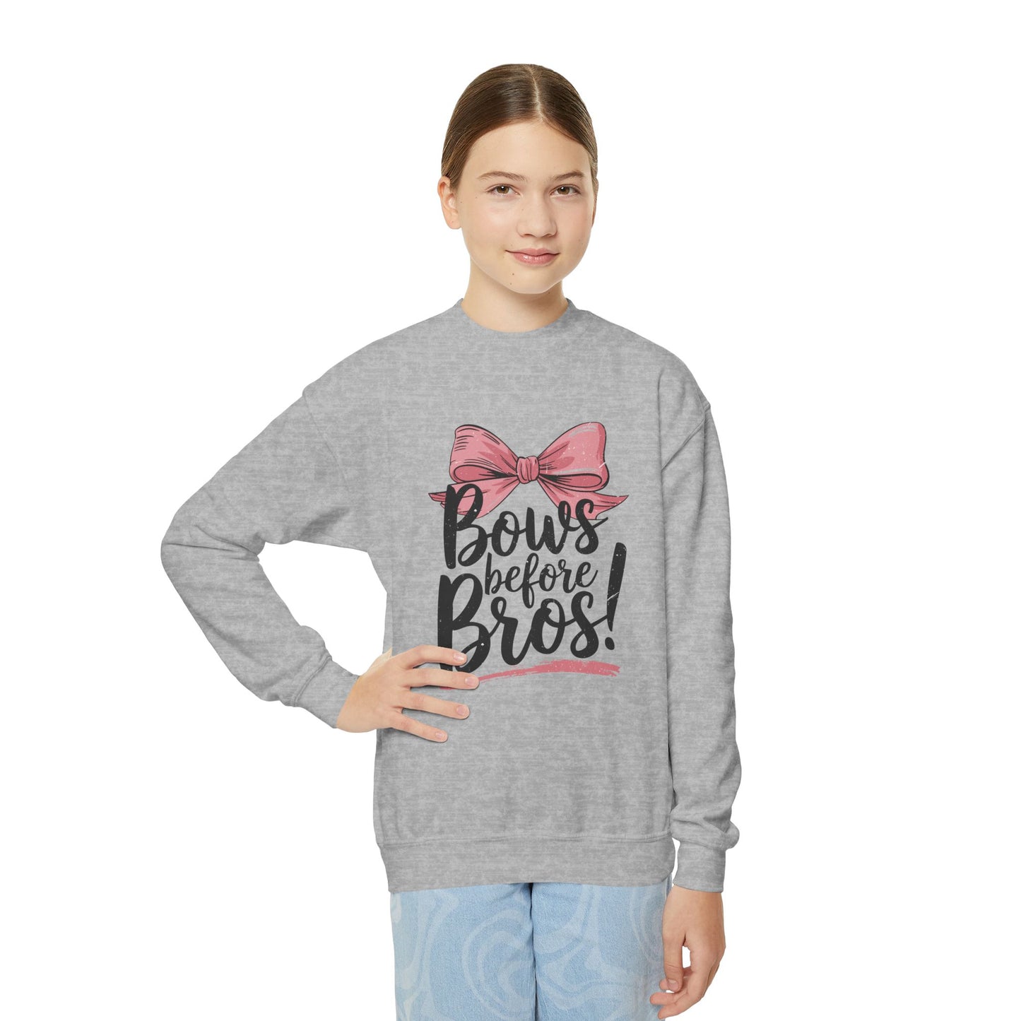 Youth Crewneck Sweatshirt (Bows before Bros)