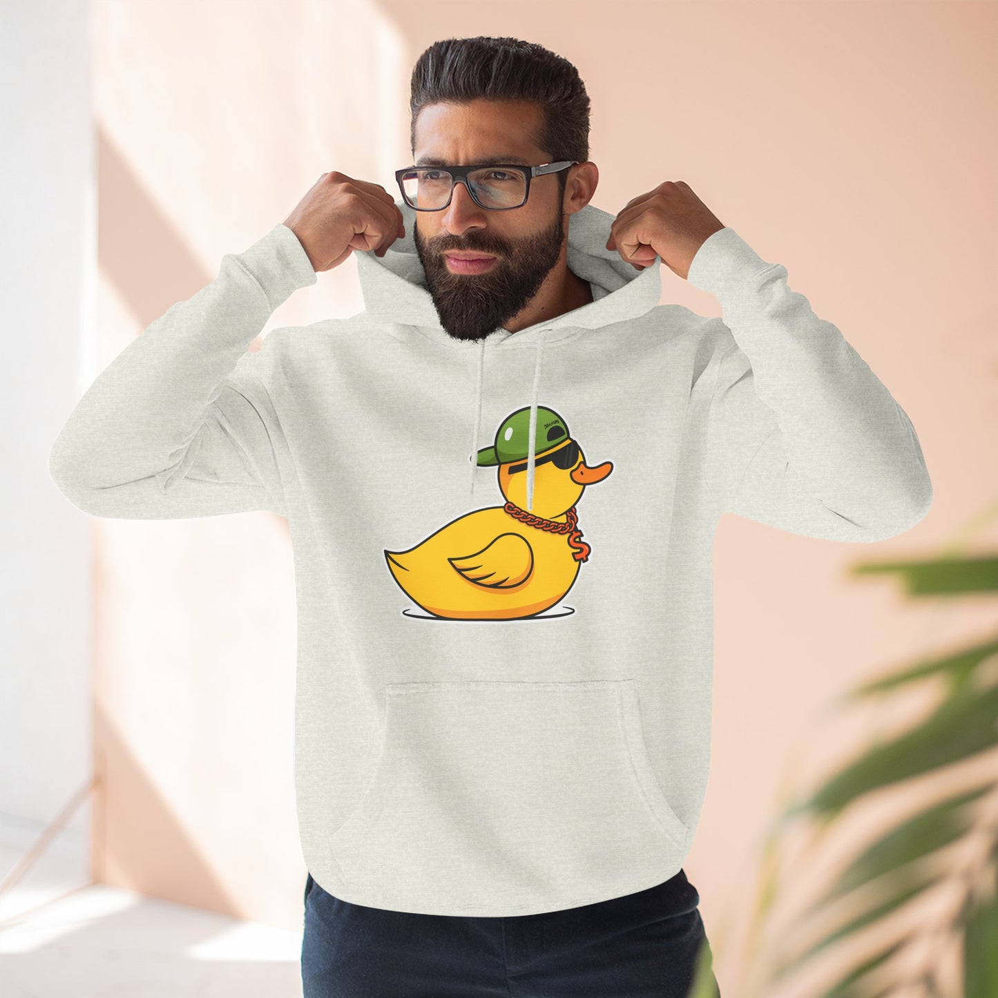 Three-Panel Fleece Hoodie (Gangster Duck)