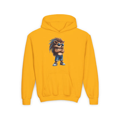 Youth Heavy Blend Hooded Sweatshirt (Cool Hedgehog)