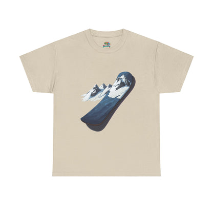 Unisex Heavy Cotton Tee (Mountain Snowboard)