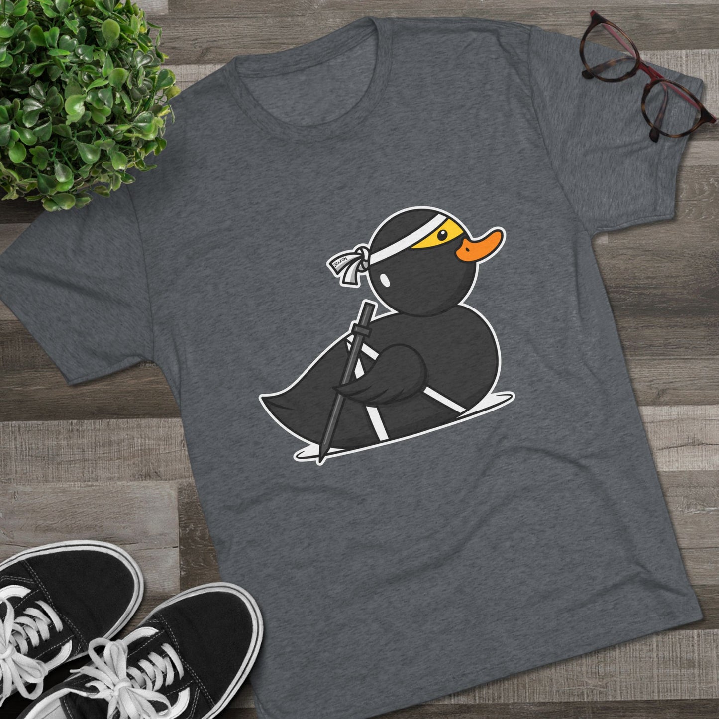 Unisex Tri-Blend Crew Tee (Ninja Duck)