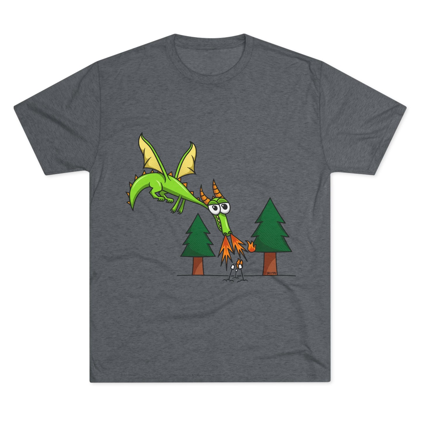 Unisex Tri-Blend Crew Tee (Flaming Dragon)