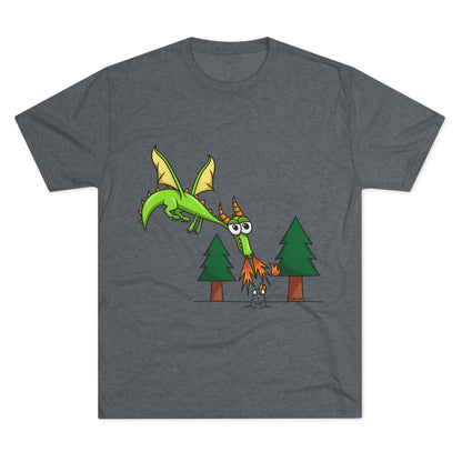 Unisex Tri-Blend Crew Tee (Flaming Dragon)