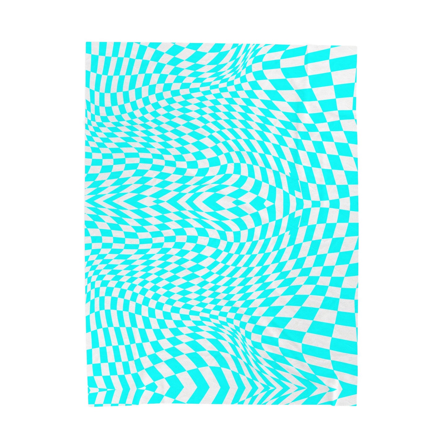 Velveteen Plush Blanket (Turquoise pixels)