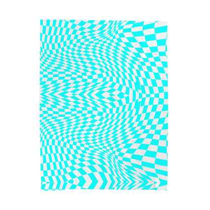 Velveteen Plush Blanket (Turquoise pixels)