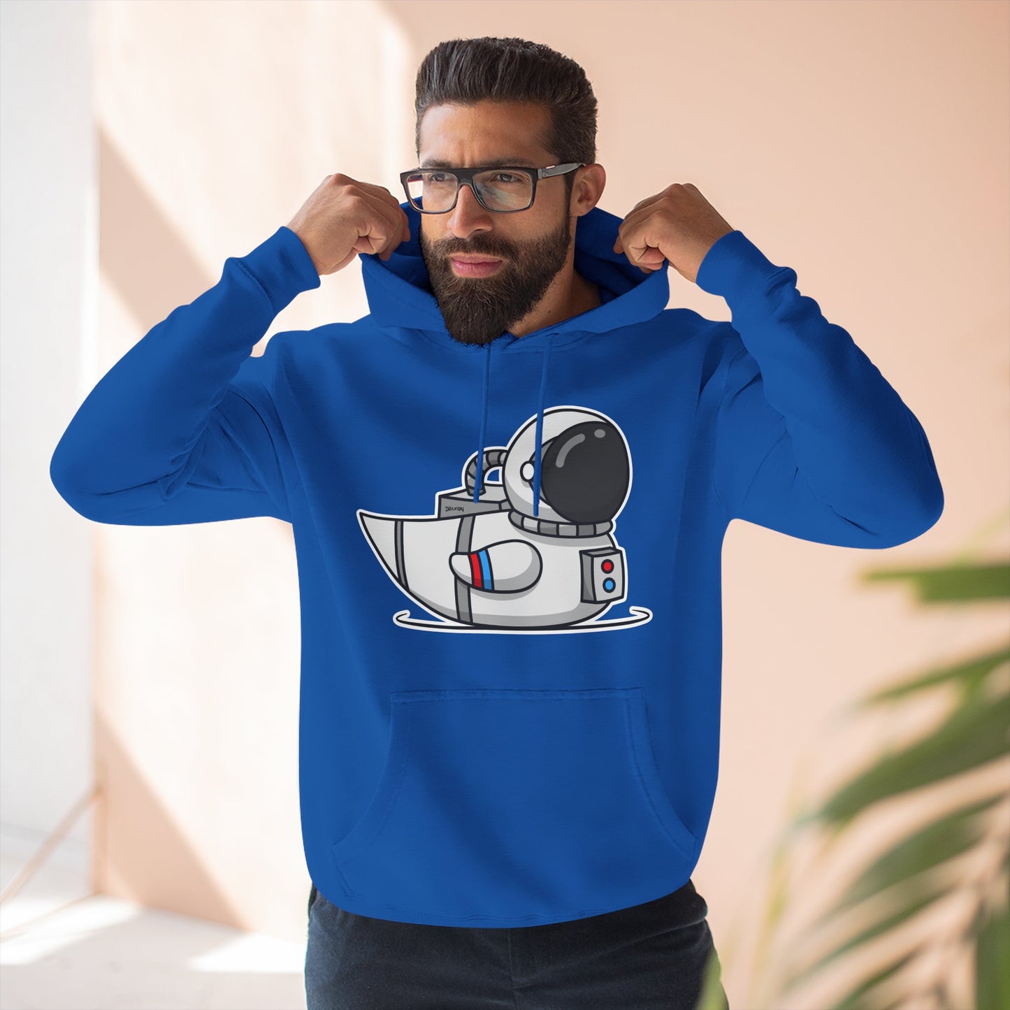 Three-Panel Fleece Hoodie (Astronaut Duck)