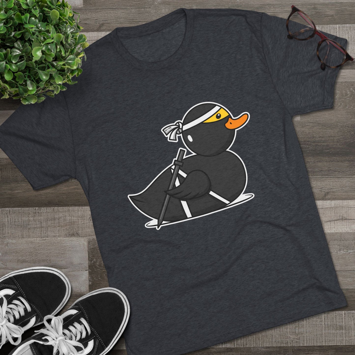 Unisex Tri-Blend Crew Tee (Ninja Duck)