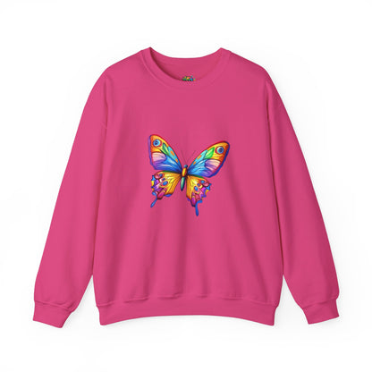 Unisex Heavy Blend™ Crewneck Sweatshirt (Colorful Butterfly)