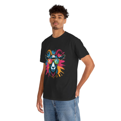 Unisex Heavy Cotton Tee (Colorful Goat)