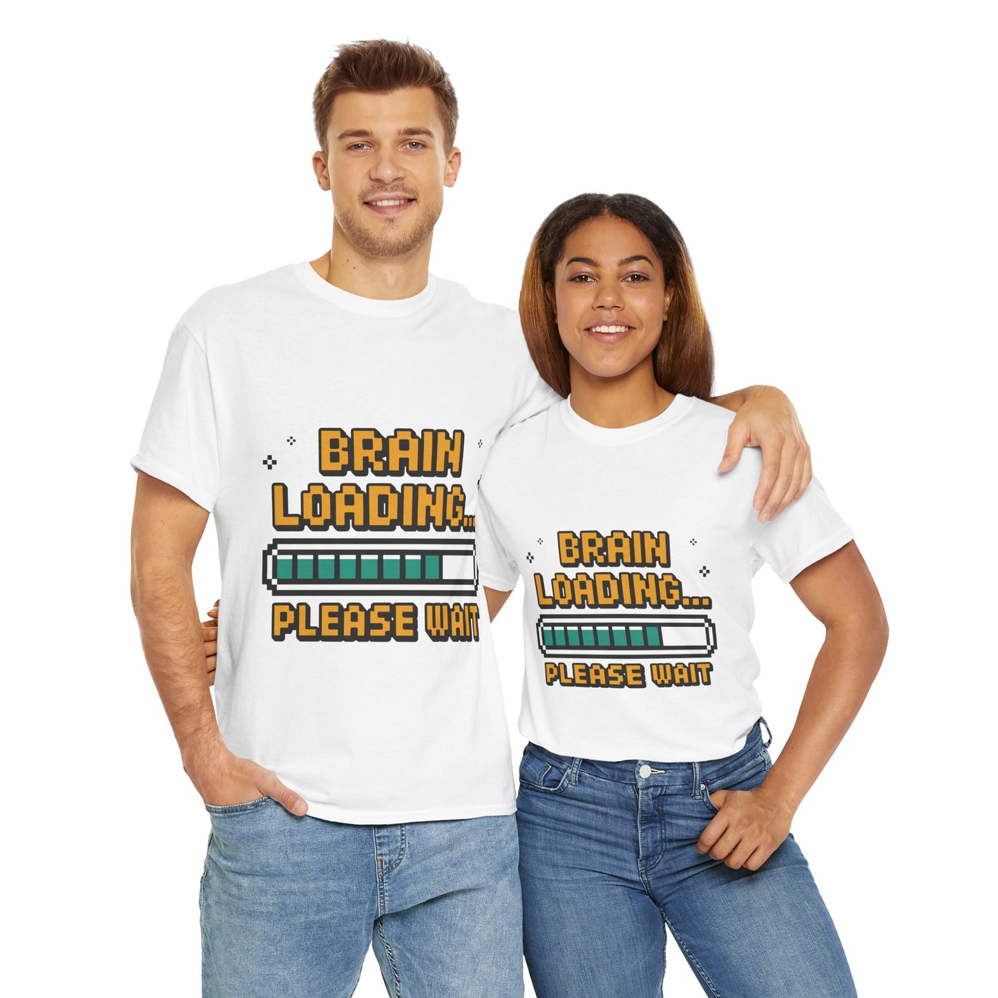 Unisex Heavy Cotton Tee (Brain Loading...Please Wait)